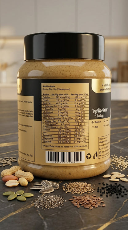 Gheenut 7 Seed Energy Peanut Butter – Natural Power for Strength & Stamina Duo Pack (2 × 500g)