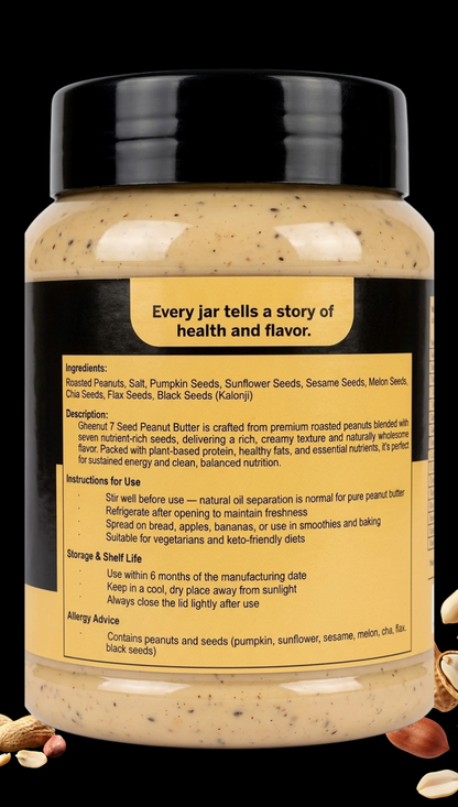 Gheenut 7 Seed Energy Peanut Butter – Natural Power for Strength & Stamina Duo Pack (2 × 500g)