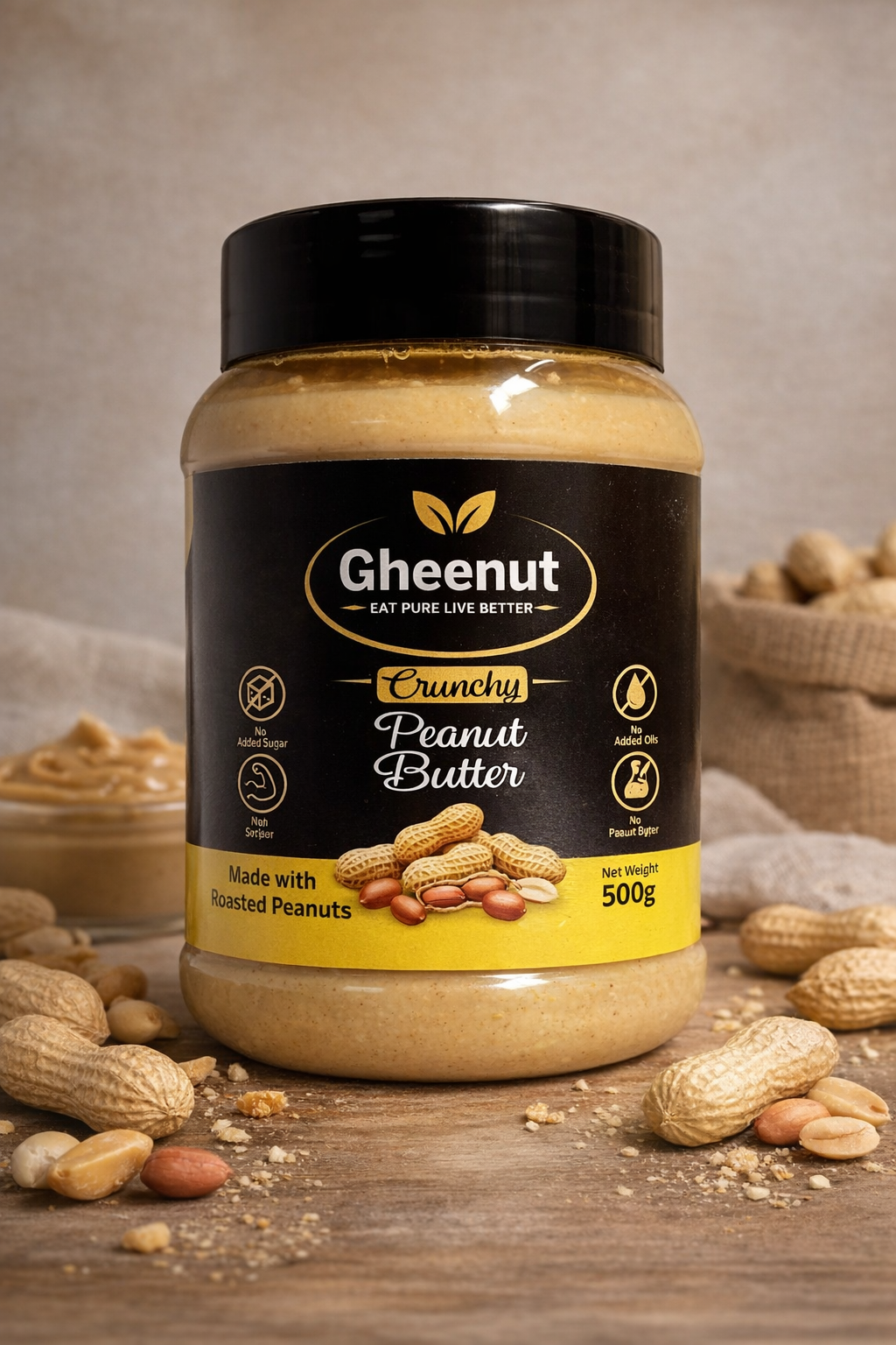 Gheenut Crunchy Peanut Butter