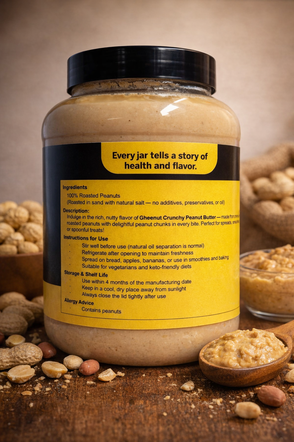 Gheenut Crunchy Peanut Butter