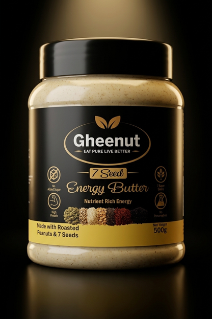 Gheenut 7 Seed Energy Peanut Butter – Natural Power for Strength & Stamina (500g)
