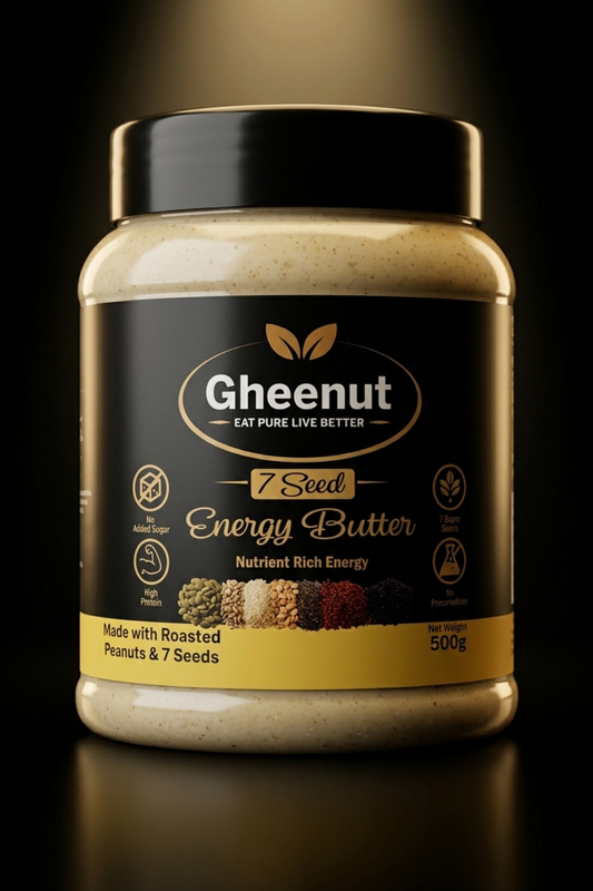 Gheenut 7 Seed Energy Peanut Butter – Natural Power for Strength & Stamina (500g)